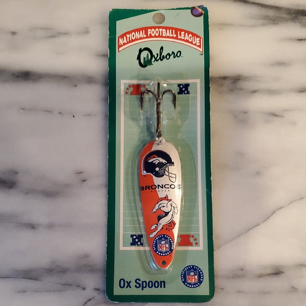 NFL Broncos Orange and White Fishing 0x Spoon Lure